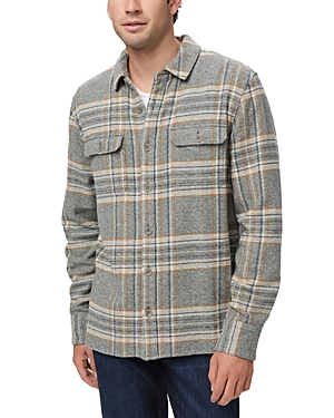 Shop Paige Wilbur Flannel Overshirt In Smoked Sage