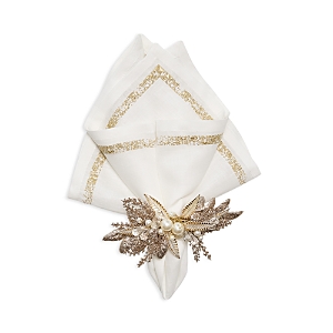 Kim Seybert Impression Napkin In White/gold