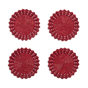 Kim Seybert Baccarat X  Etoile Coaster, Set Of 4 In A Gift Box In Red