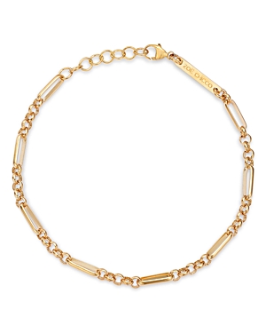 ZOË CHICCO 14K YELLOW GOLD HEAVY METAL MIXED ROLO & PAPERCLIP LINK BRACELET