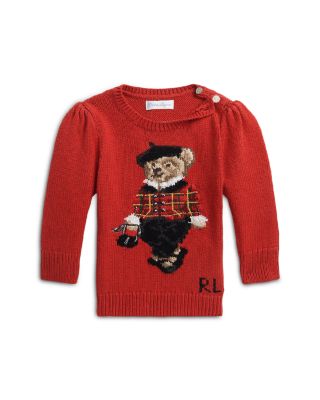 Ralph Lauren Girls Polo Bear Intarsia Sweater Baby Bloomingdale s