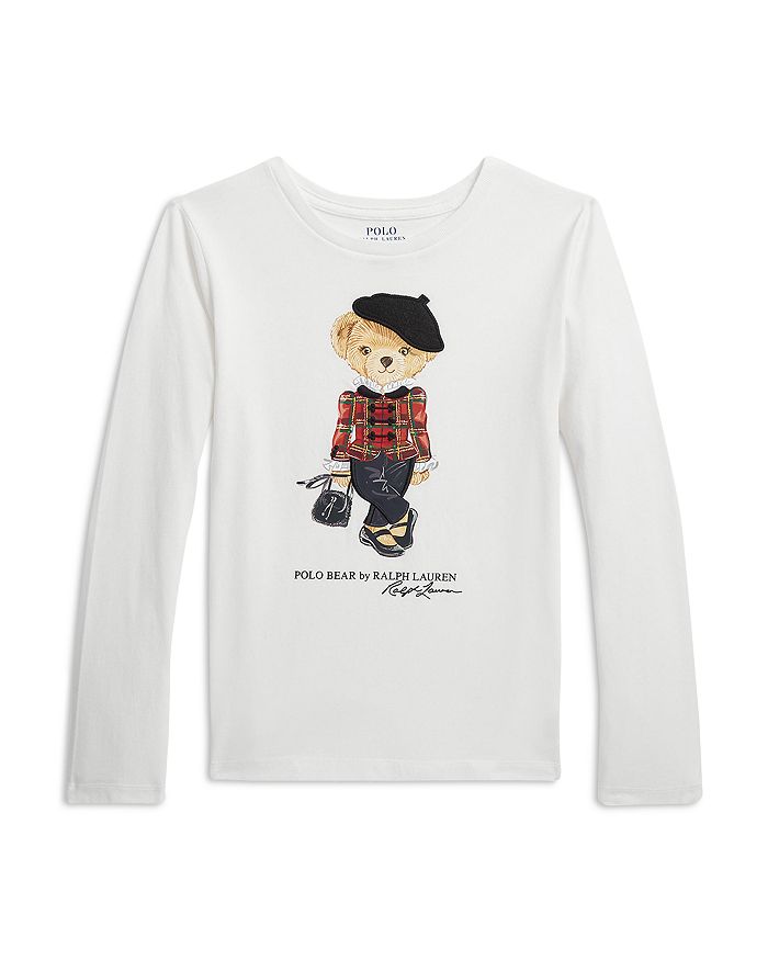 Ralph Lauren - Girls' Polo Bear Graphic Jersey Tee - Little Kid, Big Kid