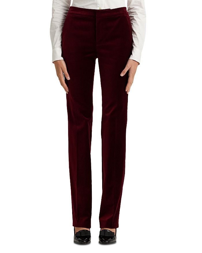 Ralph Lauren Ralph Lauren Velvet Straight Leg Pants | Bloomingdale's