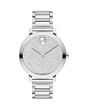 Shop Movado Bold Evolution 2.0 Crystal Dial Watch, 34mm In Silver