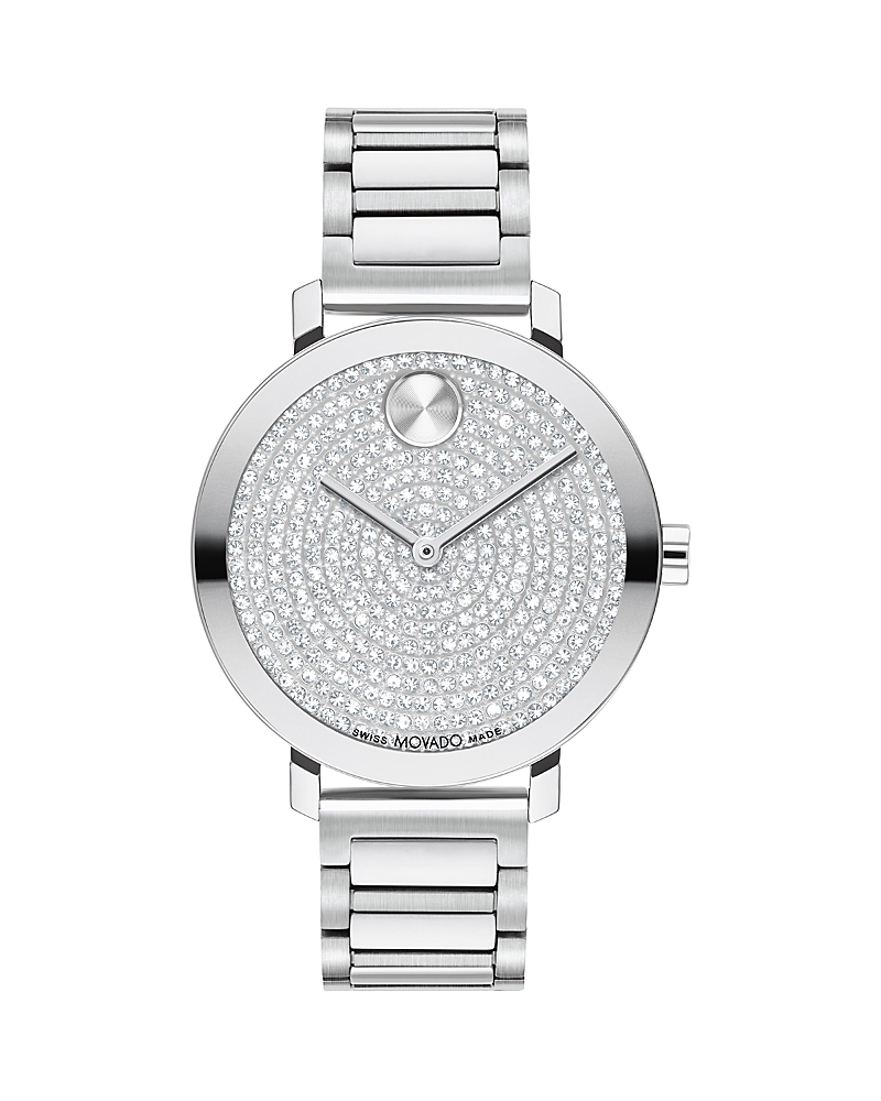 Movado Women's Bold Evolution 2.0 Swiss Quartz Silver-tone Stainless Steel Watch 34mm In Silver