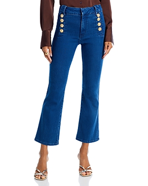 Derek Lam 10 Crosby Robertson Cropped Flare Leg Jeans In Dark Wash