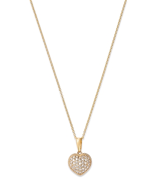 Bloomingdale's Diamond Pave Heart Pendant Necklace in 14K Yellow Gold, 0.40 ct. t.w.