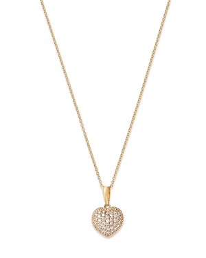 Bloomingdale's Diamond Pave Heart Pendant Necklace In 14k Yellow Gold, 0.40 Ct. T. W. In Gold
