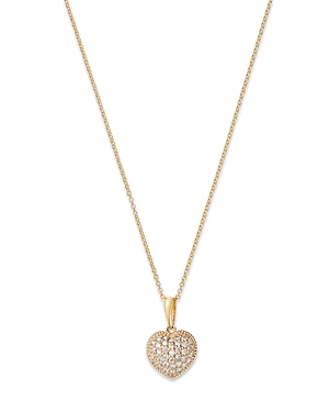 Bloomingdale's Diamond Pave Heart Pendant Necklace In 14k Yellow Gold, 0.40 Ct. T.w.