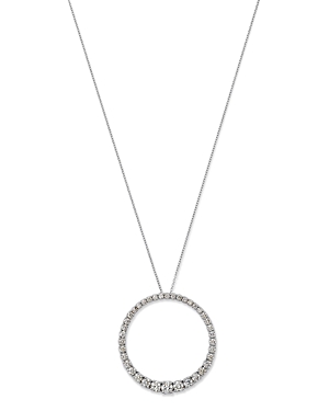 Bloomingdale's Diamond Graduated Circle Pendant Necklace In 14k White Gold, 2.0 Ct. T.w.