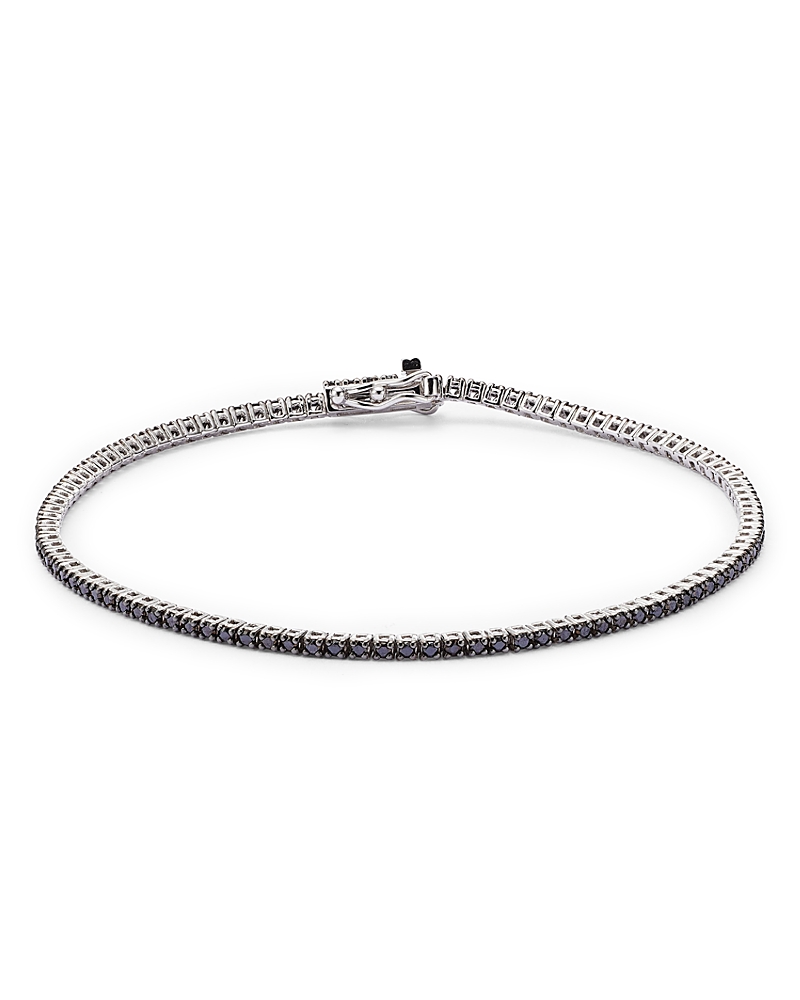 Bloomingdale's Fine Collection Black Diamond Tennis Bracelet in 14K White Gold, 1.20 tcw