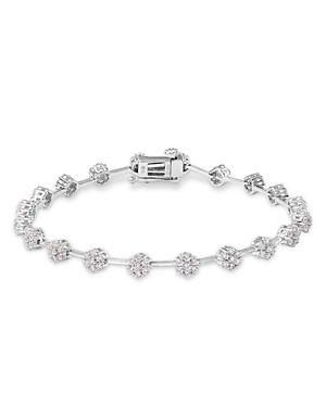 Bloomingdale's Diamond Flower Cluster Link Bracelet in 14K White Gold, 2.0 ct. t.w.