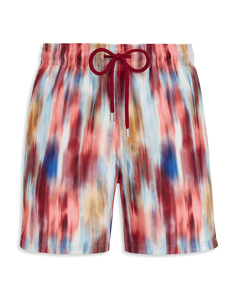Vilebrequin Ikat Flowers-print Drawstring Swim Shorts In Neutral
