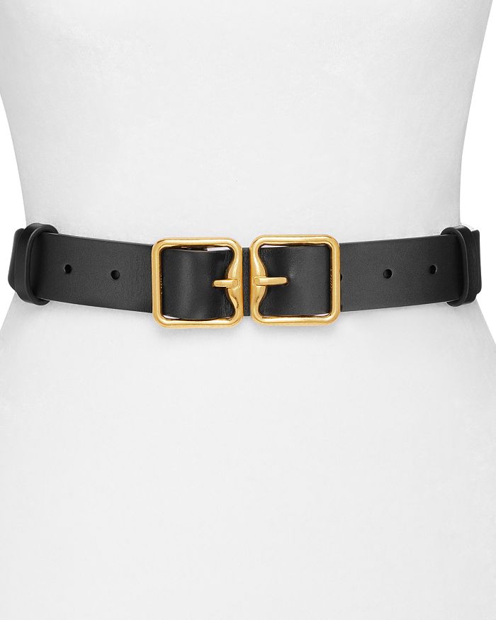 Burberry Women's Double B Buckle Leather Belt - Black - Size Small