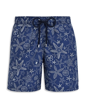 Shop Vilebrequin Starfish 6 Swim Shorts In Deep Ink