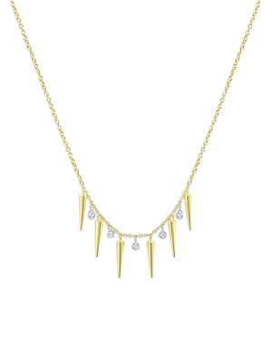 Meira T 14k White & Yellow Gold Diamond Dangle & Polished Spikes Statement Necklace, 16-18 In Gold/white