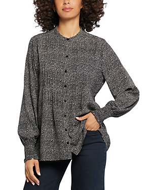 Nydj Pleated Peasant Blouse In Meadowlark