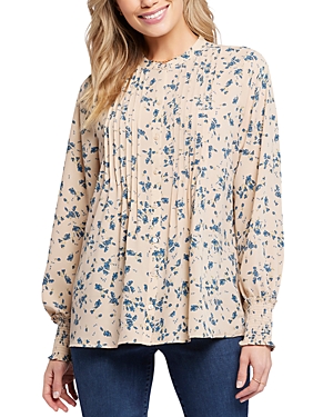 Nydj Pleated Peasant Blouse In Wind River