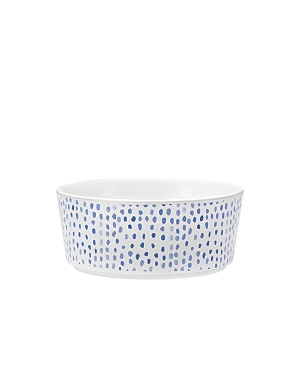 Waggo Shibori Printed Ceramic Medium Dog Bowl In Dots
