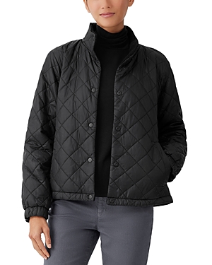 Eileen Fisher Quilted High Collar Reversible Jacket