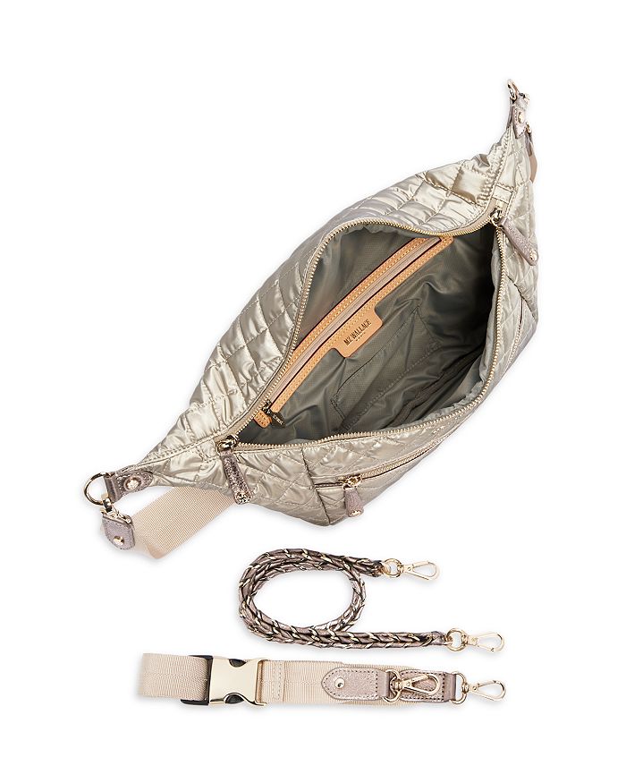 Mz Wallace Large Crossbody Sling Bag In Quartz Pearl/light Gold