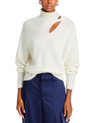 A.l.c Jensen Cutout Turtleneck Sweater In White | ModeSens