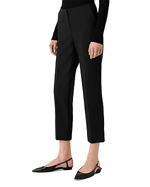 Shop Emporio Armani Stretch Gabardine 7/8 Trousers In Black