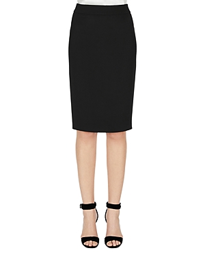 Armani Collezioni Emporio Armani Cady Crepe Pencil Skirt In Solid Black