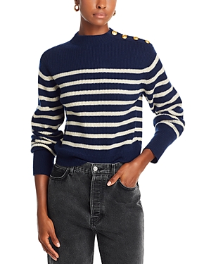 Shop Rag & Bone Nancy Button Trim Sweater In Navy