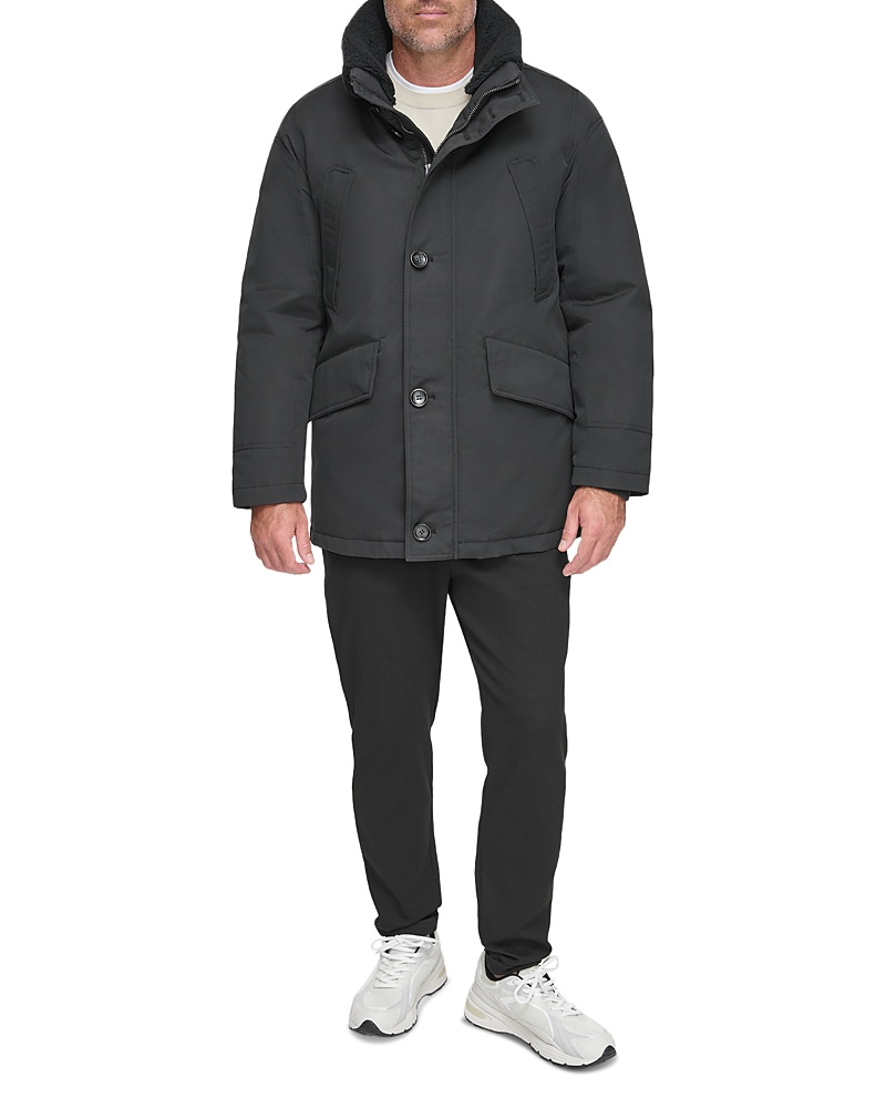 Andrew Marc Wittstock Waxed Insulated Jacket In Black
