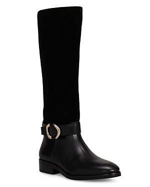 Shop Vince Camuto Women's Samtry Knee High Riding Boots In Black