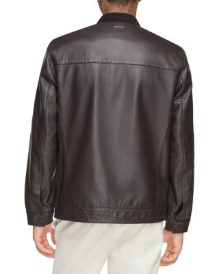 Varkas Leather Full Zip Racer Jacket 