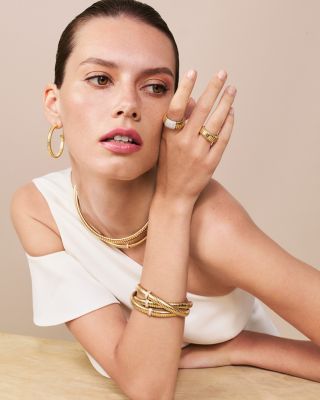 18K White & Yellow Gold Via Mercanti Diamond Pav&eacute; Tubogas Ring