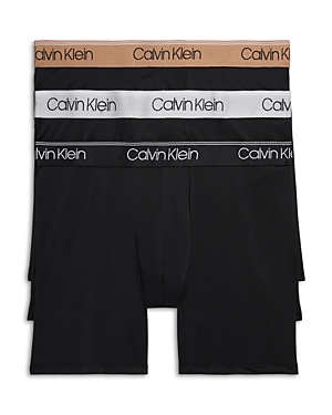 CALVIN KLEIN MICROFIBER STRETCH WICKING BOXER BRIEFS, PACK OF 3