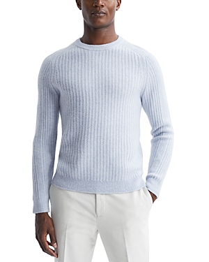 Shop Reiss Millerson Textured Melange Sweater In Soft Blue