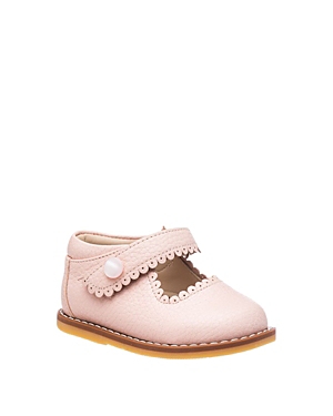 Elephantito Girl's Scalloped Leather Mary Jane, Toddler/kids In Pink