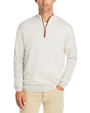 Peter Millar Autumn Crest Quarter Zip Sweater In Ivory