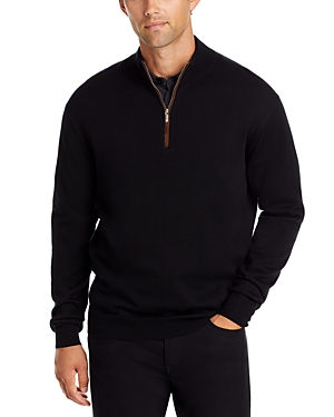 Peter Millar Autumn Crest Quarter Zip Sweater In Black
