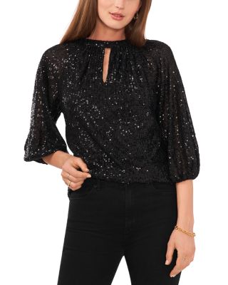 VINCE CAMUTO - Raglan Sleeve Sequin Top