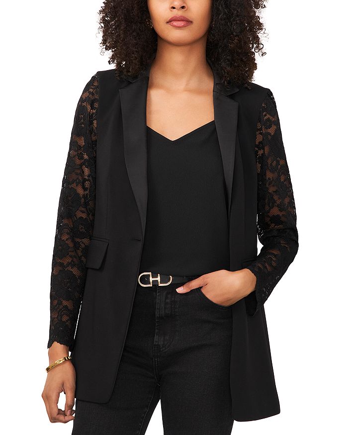 VINCE CAMUTO Notch Collar Lace Sleeve Blazer | Bloomingdale's