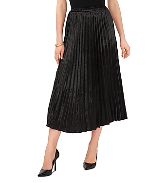 Shop Vince Camuto Pleated Midi Skirt In Rich Black