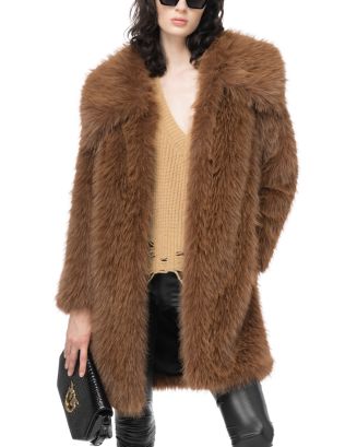 PINKO Cattivik Cappotto Faux Fur Peacoat | Bloomingdale's