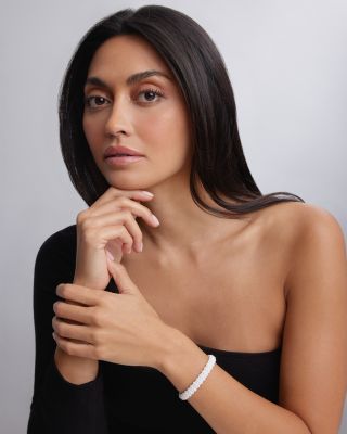 White Caviar Ceramic 18K Gold and Sterling Silver Bracelet