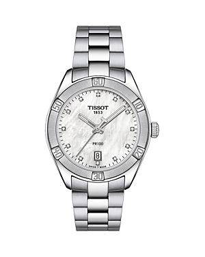 TISSOT PR 100 CLASSIC DIAMOND WATCH, 36MM