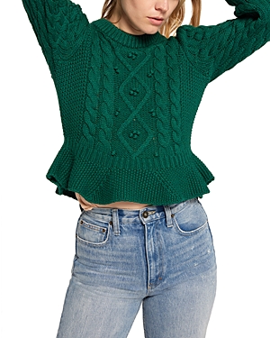 Shop Joie Edita Wool Peplum Sweater In Evergreen