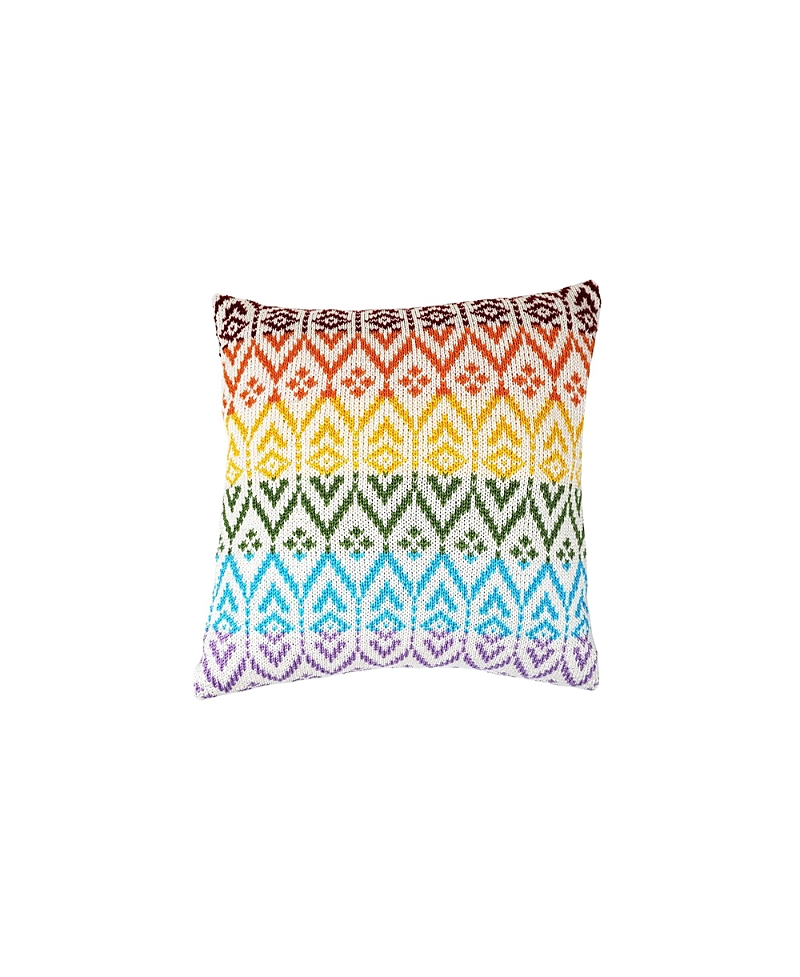 Melange Collection Rainbow Pattern Pillow, 12 X 12 In Multi Color