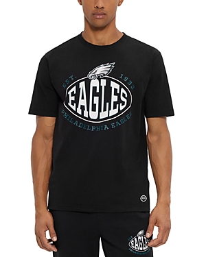Hugo Boss Boss X Nfl Stretch-cotton T-shirt With Collaborative Branding In Charcoal