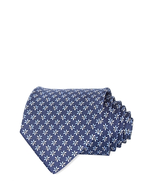 Ferragamo Bee Print Silk Classic Tie In Blue