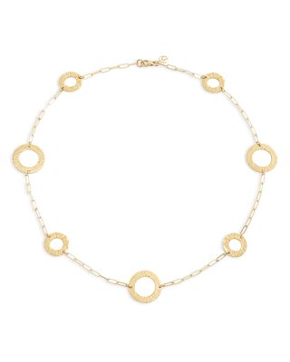 L. Klein - 18K Yellow Gold Como Hammered Link Collar Necklace, 18"