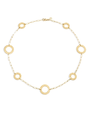 L. Klein 18k Yellow Gold Como Hammered Link Collar Necklace, 18